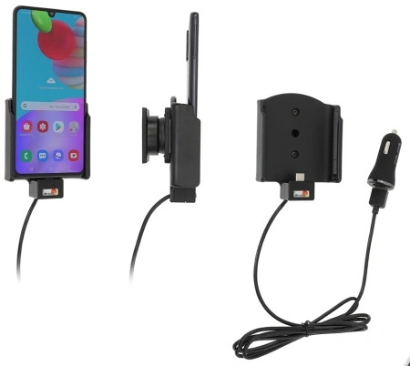 Brodit Aktiv hållare med USB-kabel och cigg-adapter, Samsung Galaxy A41 (SM-A415F)